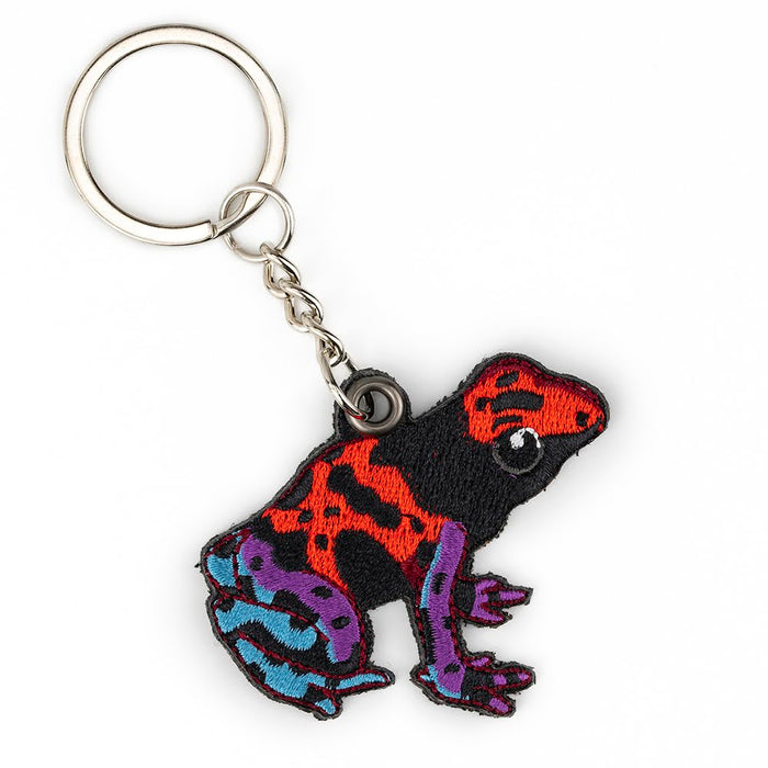 Dart Frog Embroidered Keychain