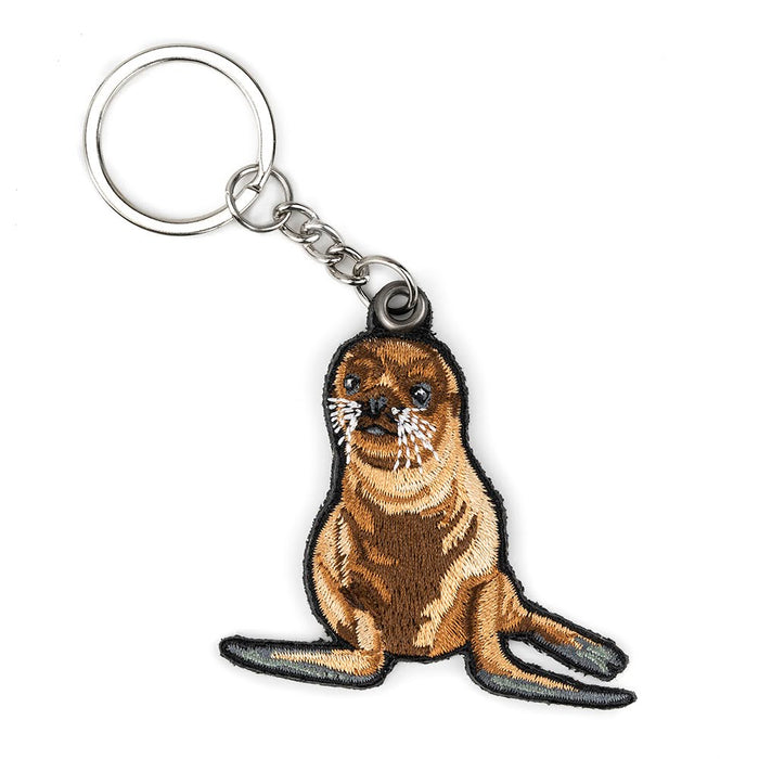 Sea Lion Pup Embroidered Keychain