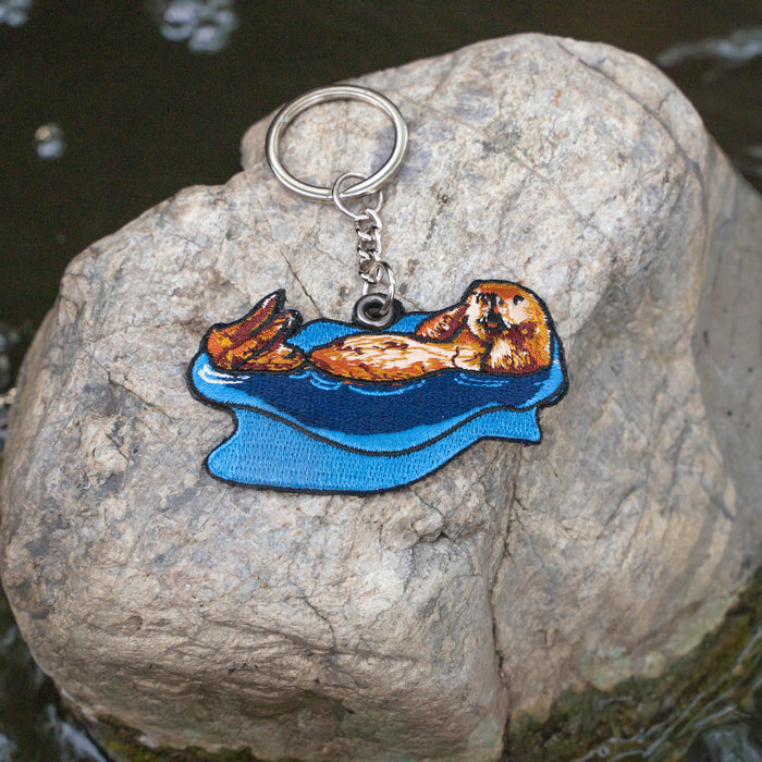 Sea Otter Embroidered Keychain
