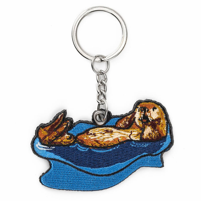 Sea Otter Embroidered Keychain