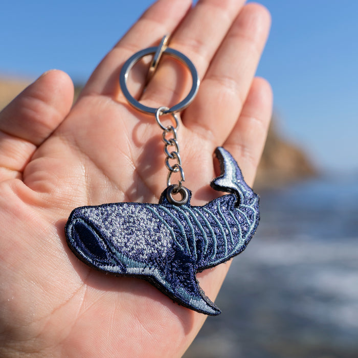 Whale Shark Embroidered Keychain