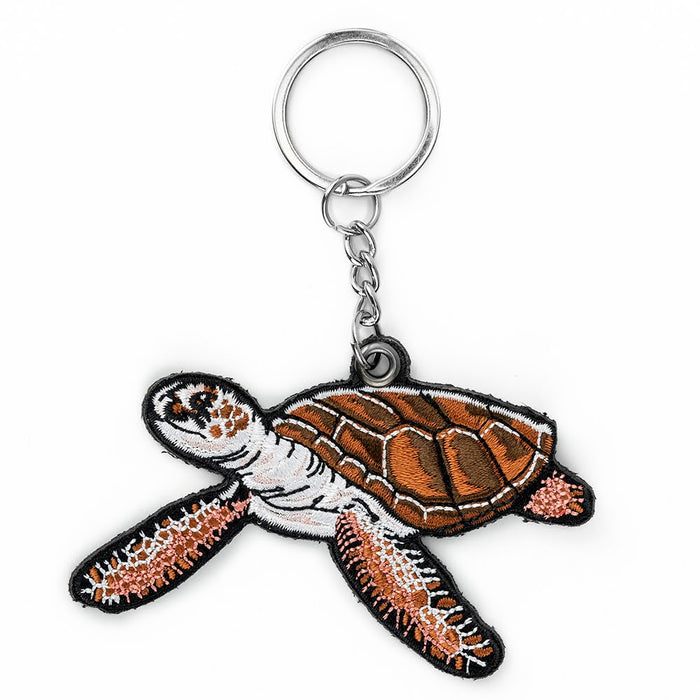 Hawksbill Sea Turtle Embroidered Keychain