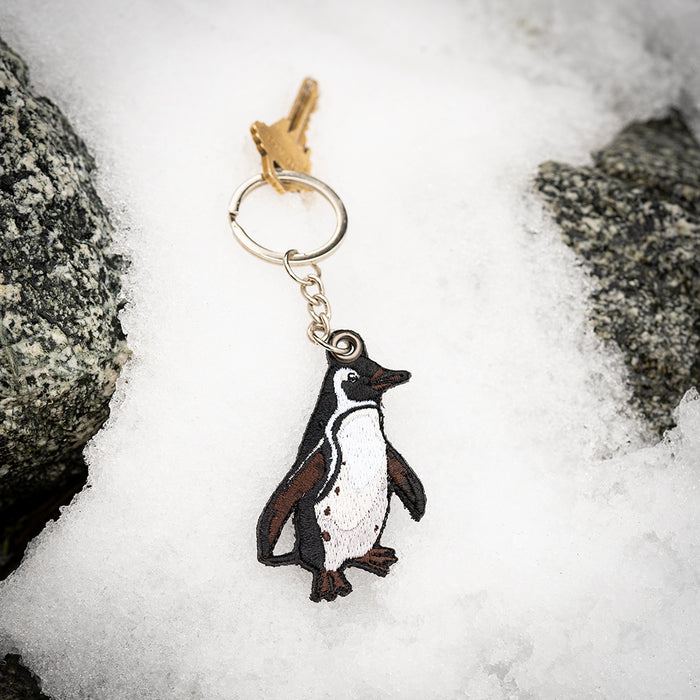 African Penguin Embroidered Keychain