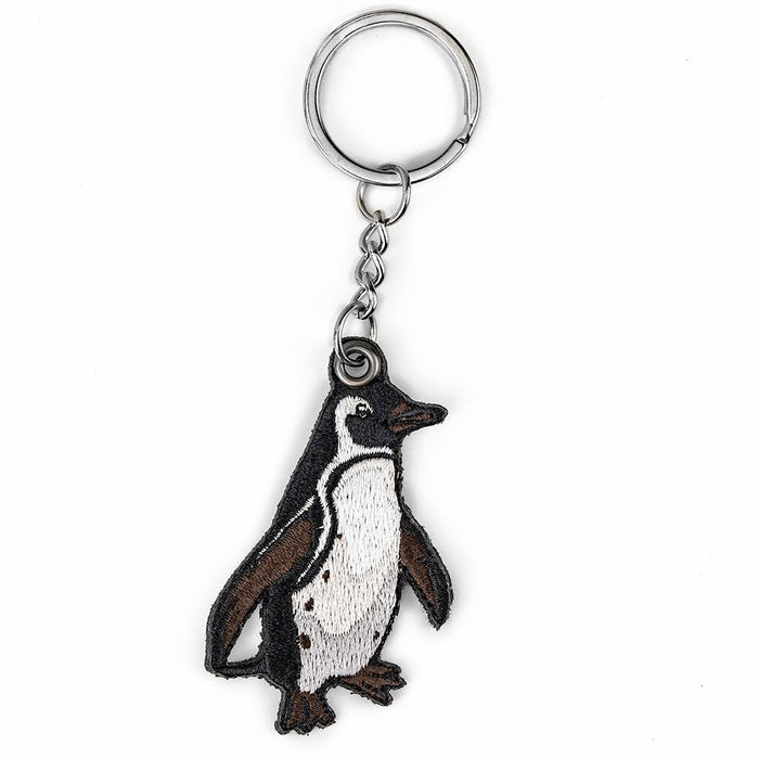 African Penguin Embroidered Keychain