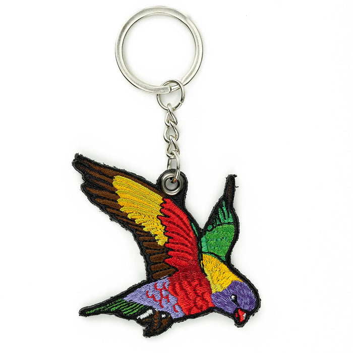 Lorikeet Embroidered Keychain