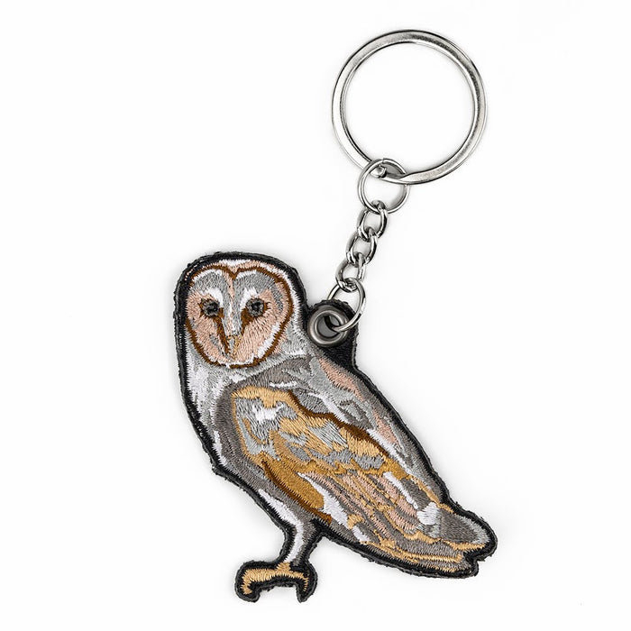 Barn Owl Embroidered Keychain