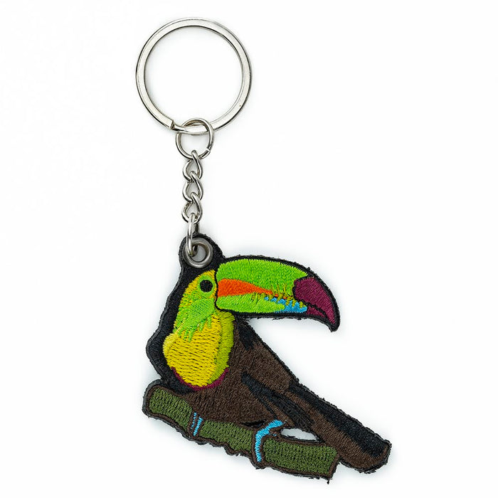 Toucan Embroidered Keychain