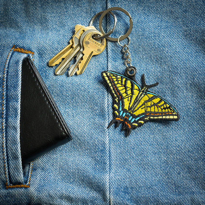 Swallowtail Butterfly Embroidered Keychain
