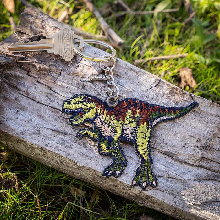 Tyrannosaurus Embroidered Keychain