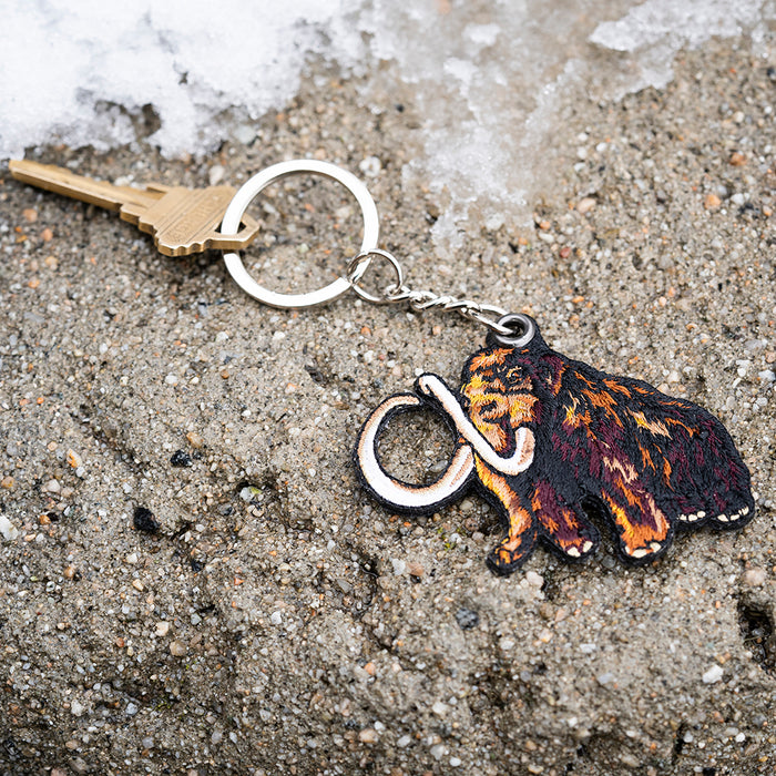 Wooly Mammoth Embroidered Keychain