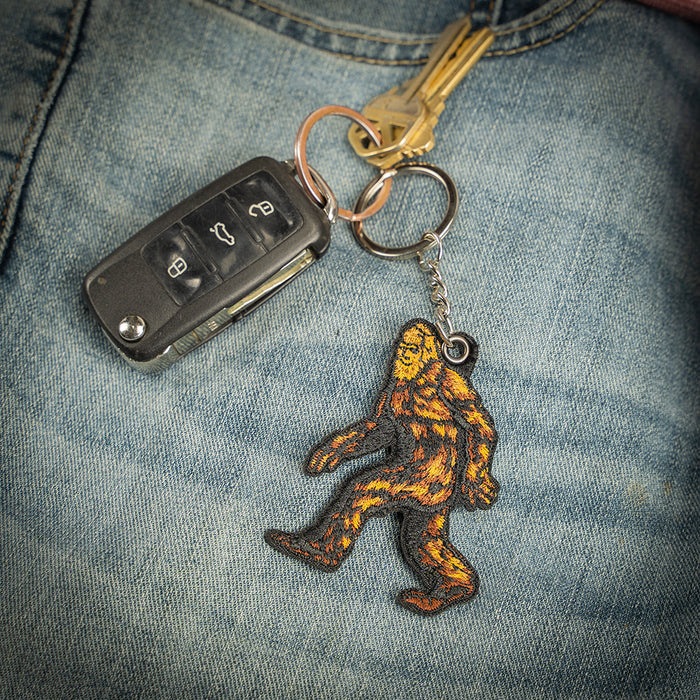 Bigfoot Embroidered Keychain