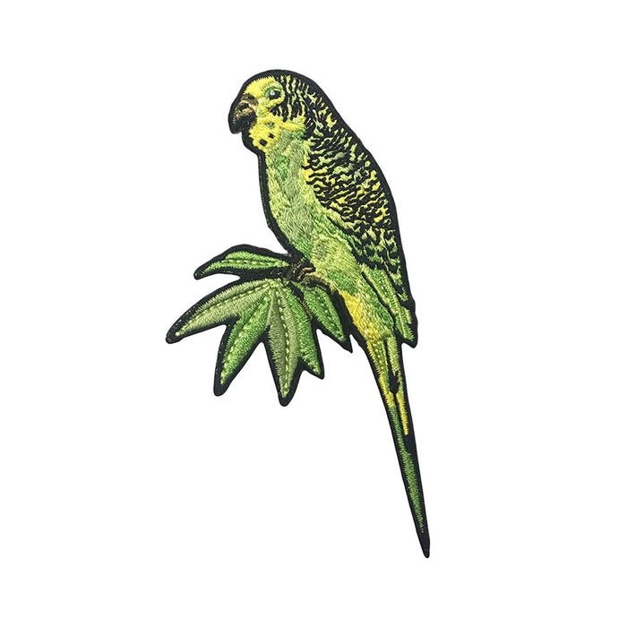 Green Parakeet Patch - Embroidered Patch - Blueplanetjewelry.com