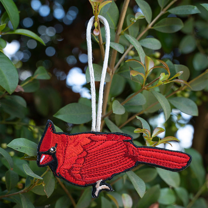 Cardinal Embroidered Ornament - Embroidered Ornament - Blueplanetjewelry.com