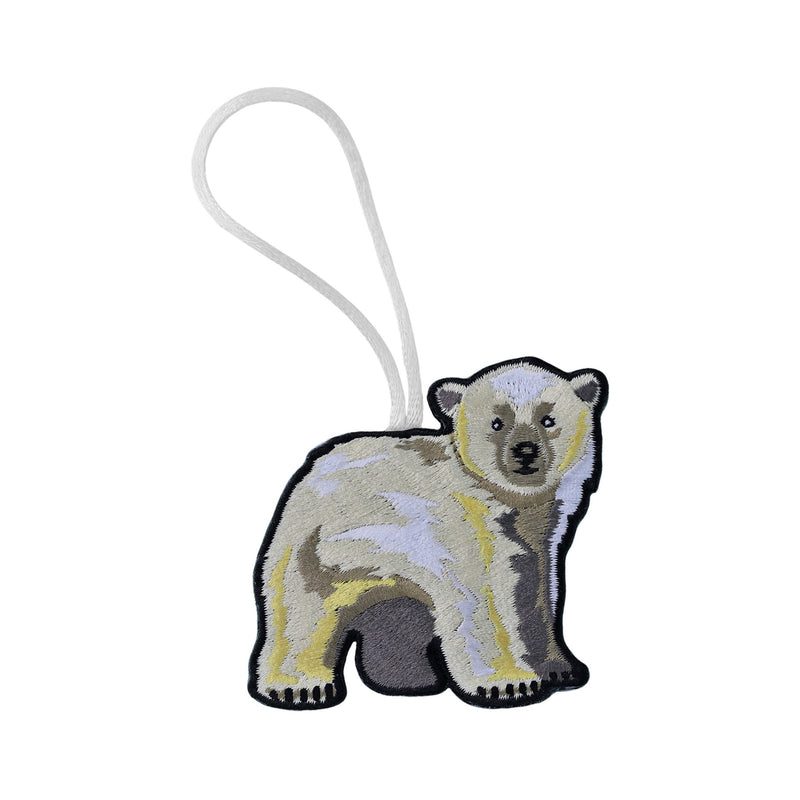 Polar Bear Embroidered Ornament - Embroidered Ornament - Blueplanetjewelry.com