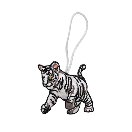 White Tiger Embroidered Ornament - Embroidered Ornament - Blueplanetjewelry.com