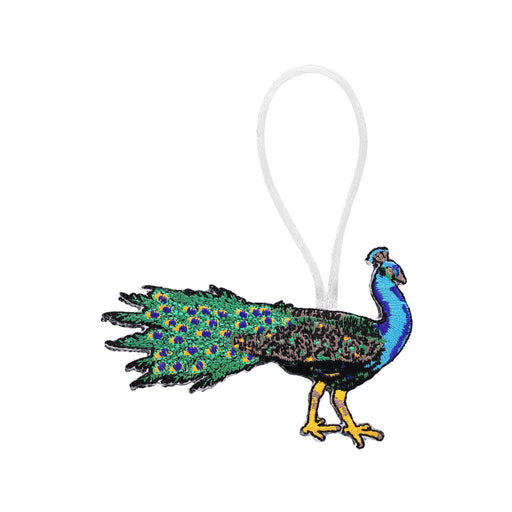 Peacock Embroidered Ornament - Embroidered Ornament - Blueplanetjewelry.com