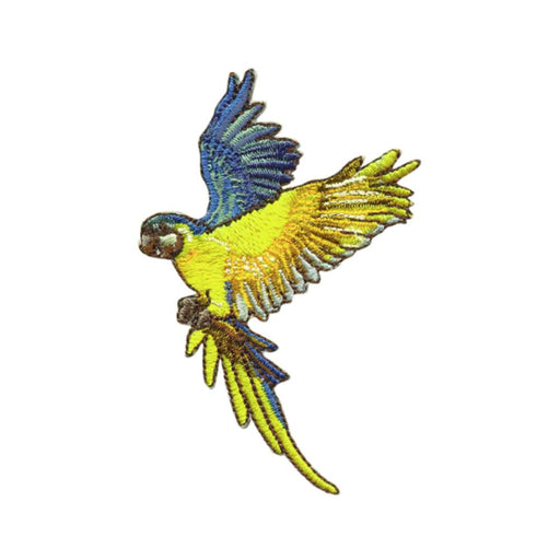 Blue and Gold Macaw Patch - Embroidered Patch - Blueplanetjewelry.com
