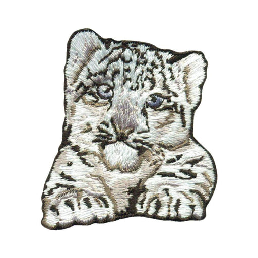 Snow Leopard Cub (head) Patch - Embroidered Patch - Blueplanetjewelry.com